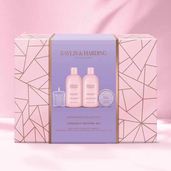Baylis & Harding Jojoba, Vanilla & Almond Oil Luxury Candlelit Bathing Gift Set