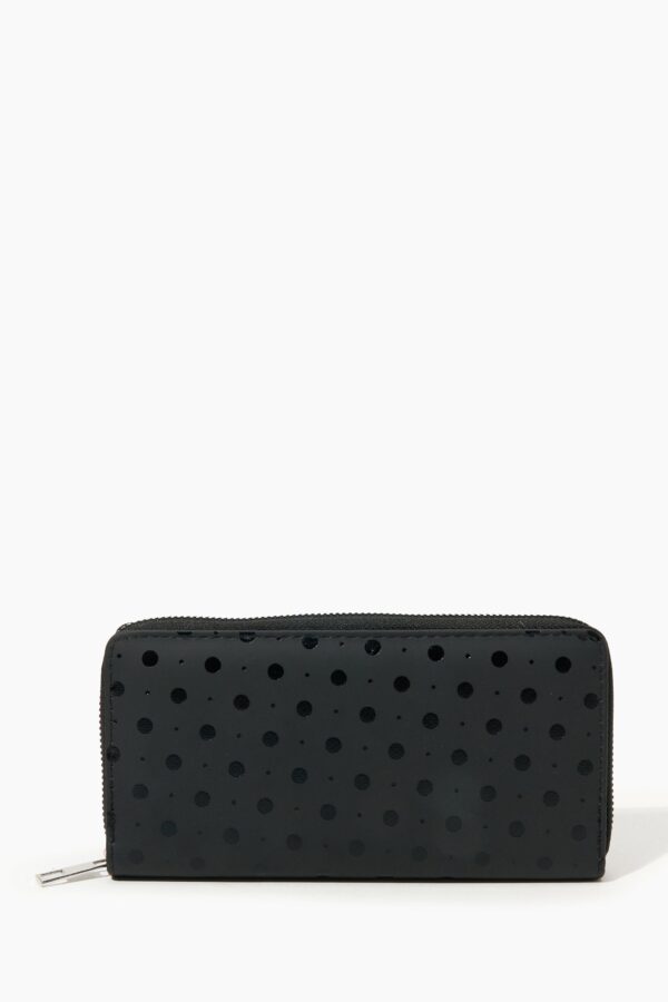 Midnight Dot Black Zip-Around Wallet